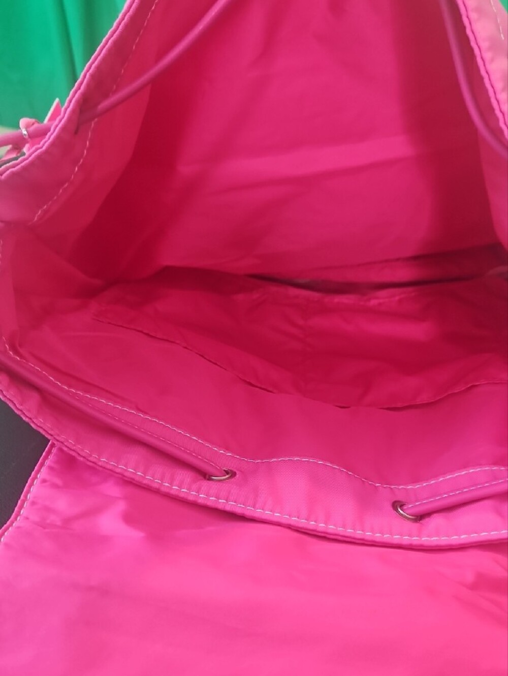 PINK Victoria's Secret Bright Pink Studded Drawstring Backpack - Picture 8 of 12